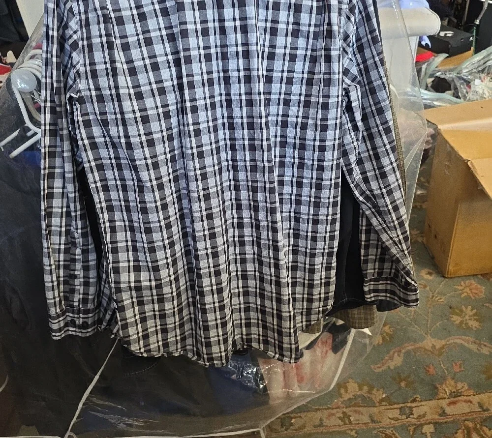The North Face Men’s Black & White Plaid Button-Down Shirt